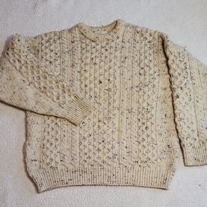 Vintage Mens XL Quill's Cableknit Woollen Fisherman Sweater